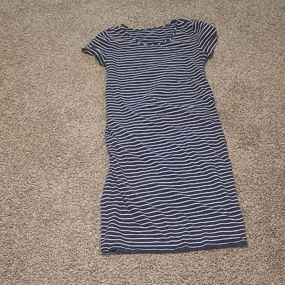 Isabel Maternity by Ingrid & Isabel Navy and White Striped Dress